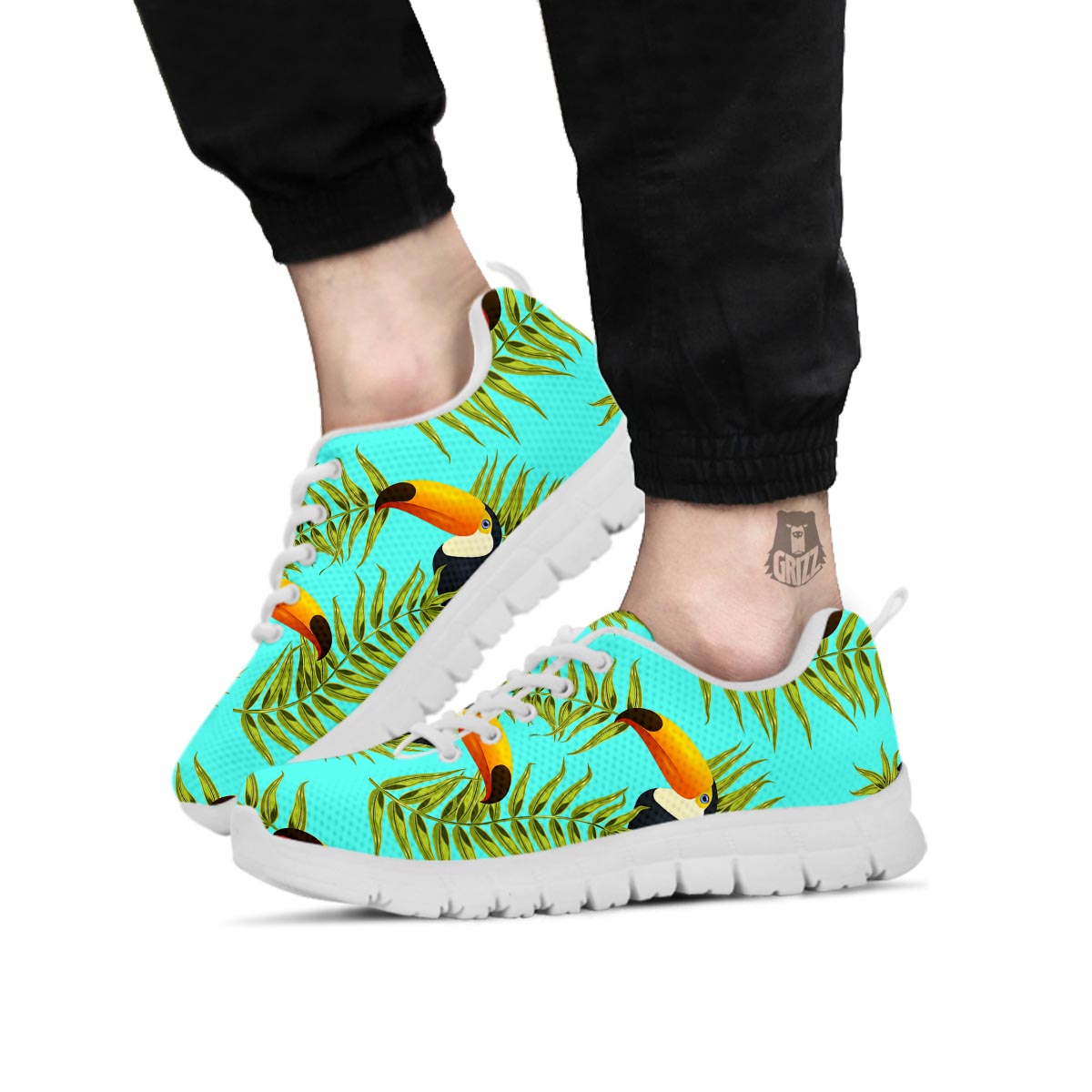 Toucan Toco Print Pattern White Sneaker-grizzshop