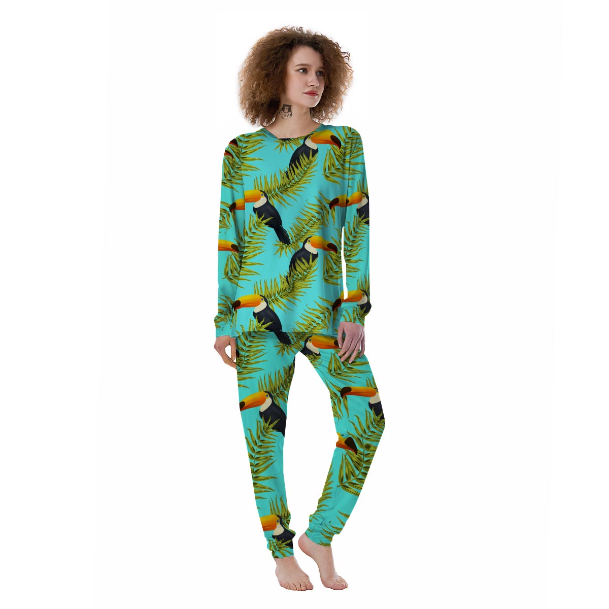 Toucan Toco Print Pattern Women's Pajamas-grizzshop