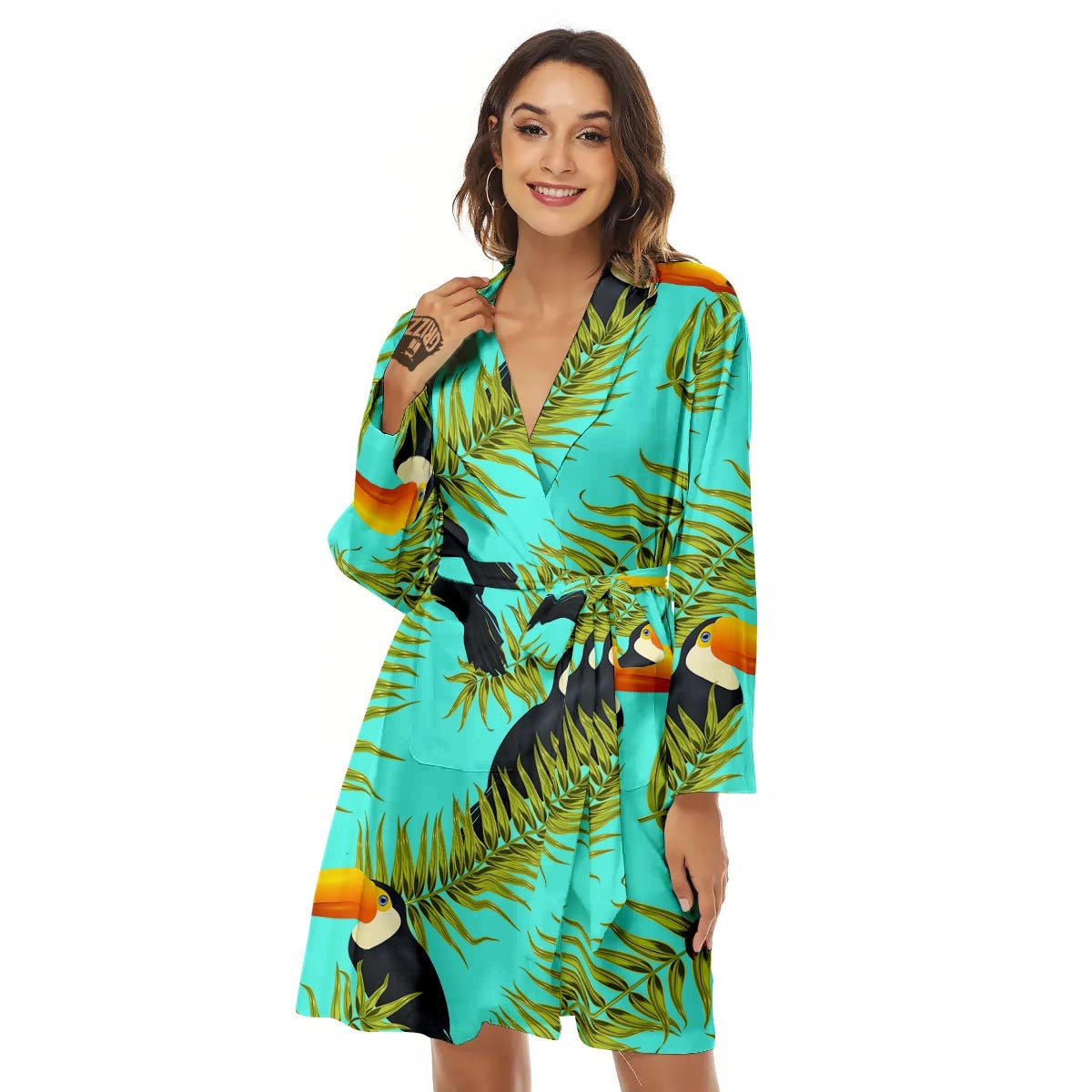 Toucan Toco Print Pattern Women's Robe-grizzshop