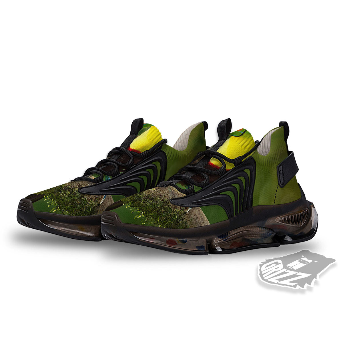 Toucan Tropical Toco Print Black Gym Shoes-grizzshop