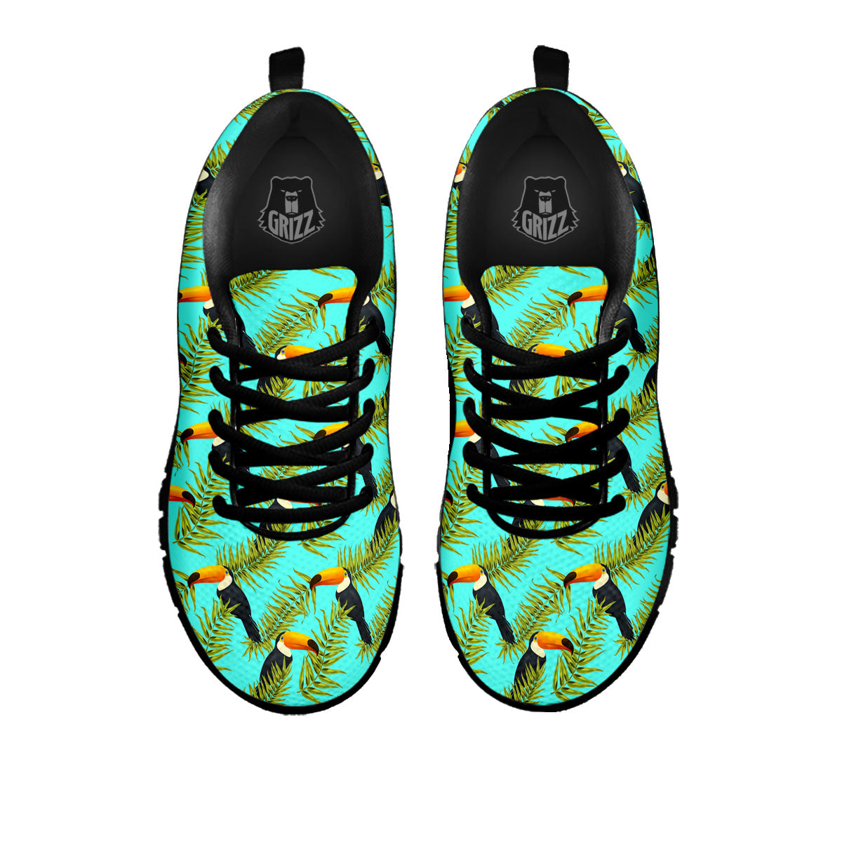 Toucan Tropical Toco Print Pattern Black Sneaker-grizzshop