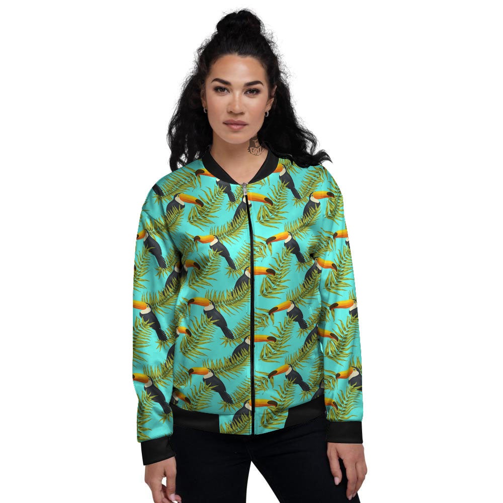 Toucan Tropical Toco Print Pattern Women's Bomber Jacket-grizzshop