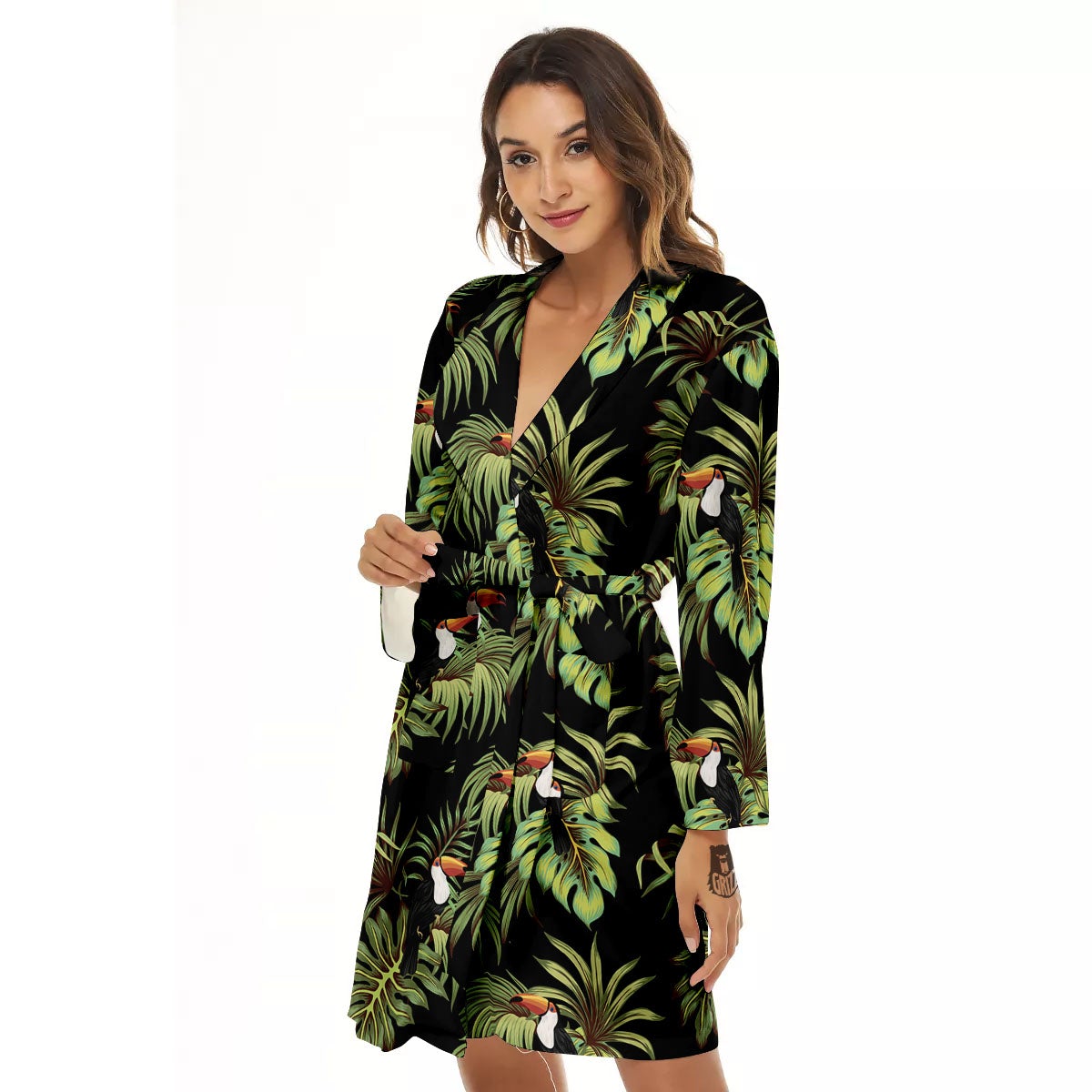 Toucan Vintage Print Pattern Women's Robe-grizzshop