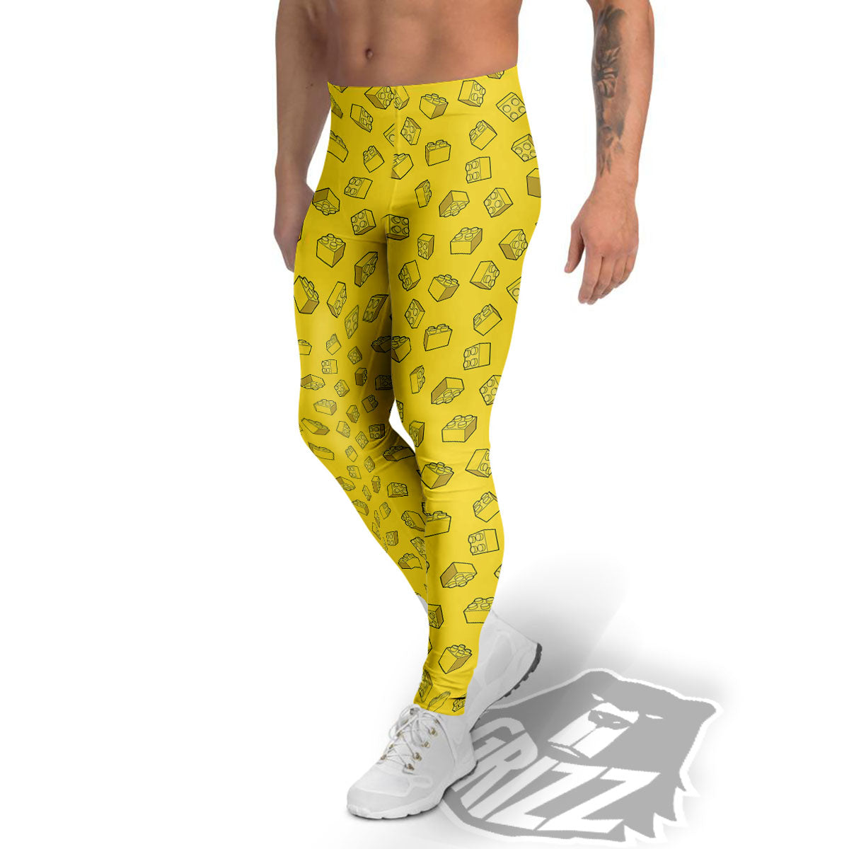 Toy Building Blocks Print Pattern Men's Leggings-grizzshop
