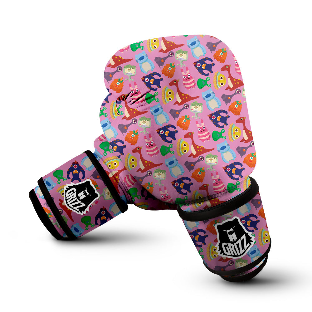Toy Monster Cute Pink Print Pattern Boxing Gloves-grizzshop