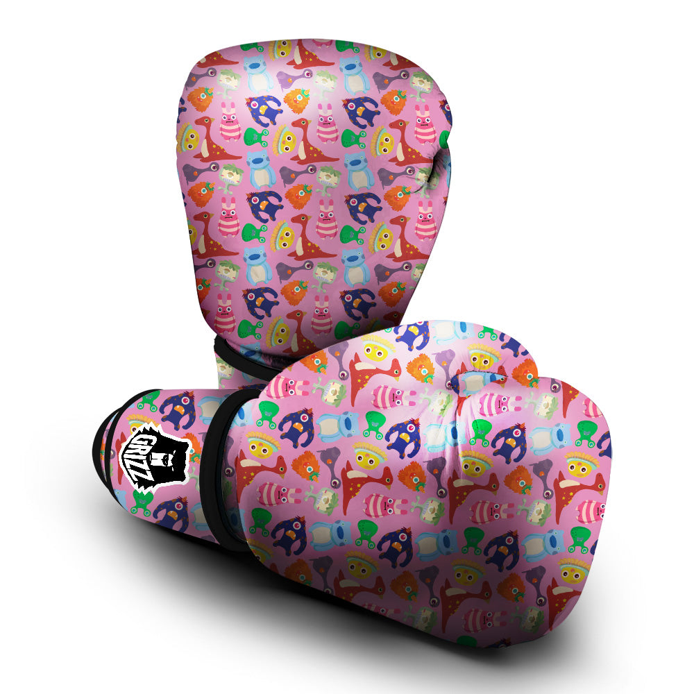 Toy Monster Cute Pink Print Pattern Boxing Gloves-grizzshop