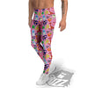 Toy Monster Cute Pink Print Pattern Men's Leggings-grizzshop