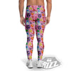 Toy Monster Cute Pink Print Pattern Men's Leggings-grizzshop