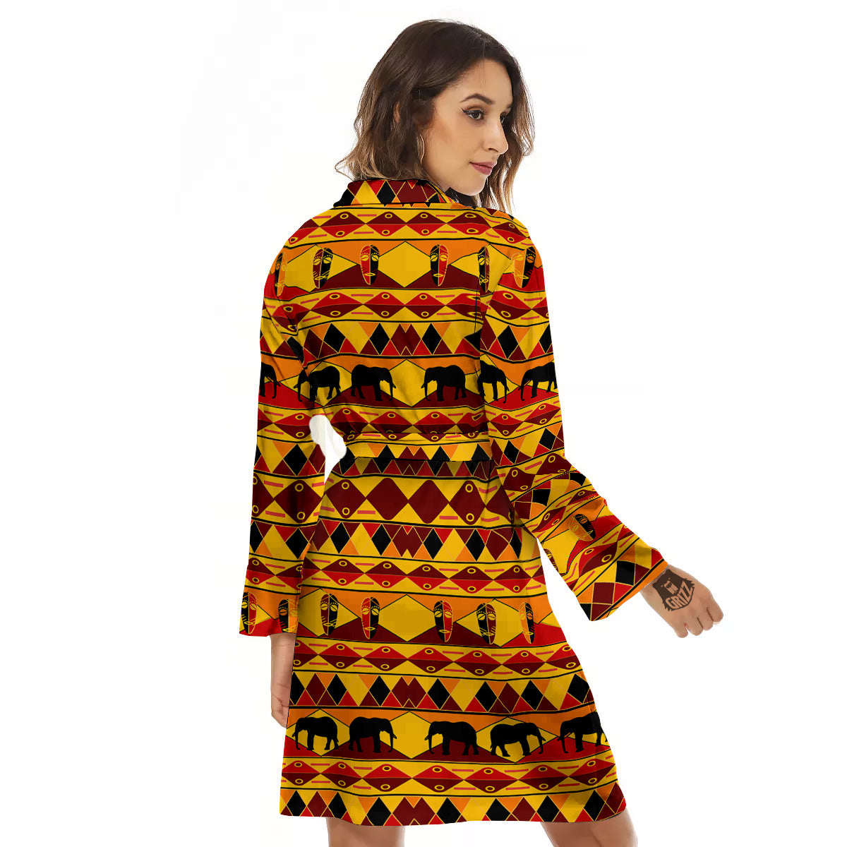 Traditional African Ethnic Print Pattern Women's Robe-grizzshop