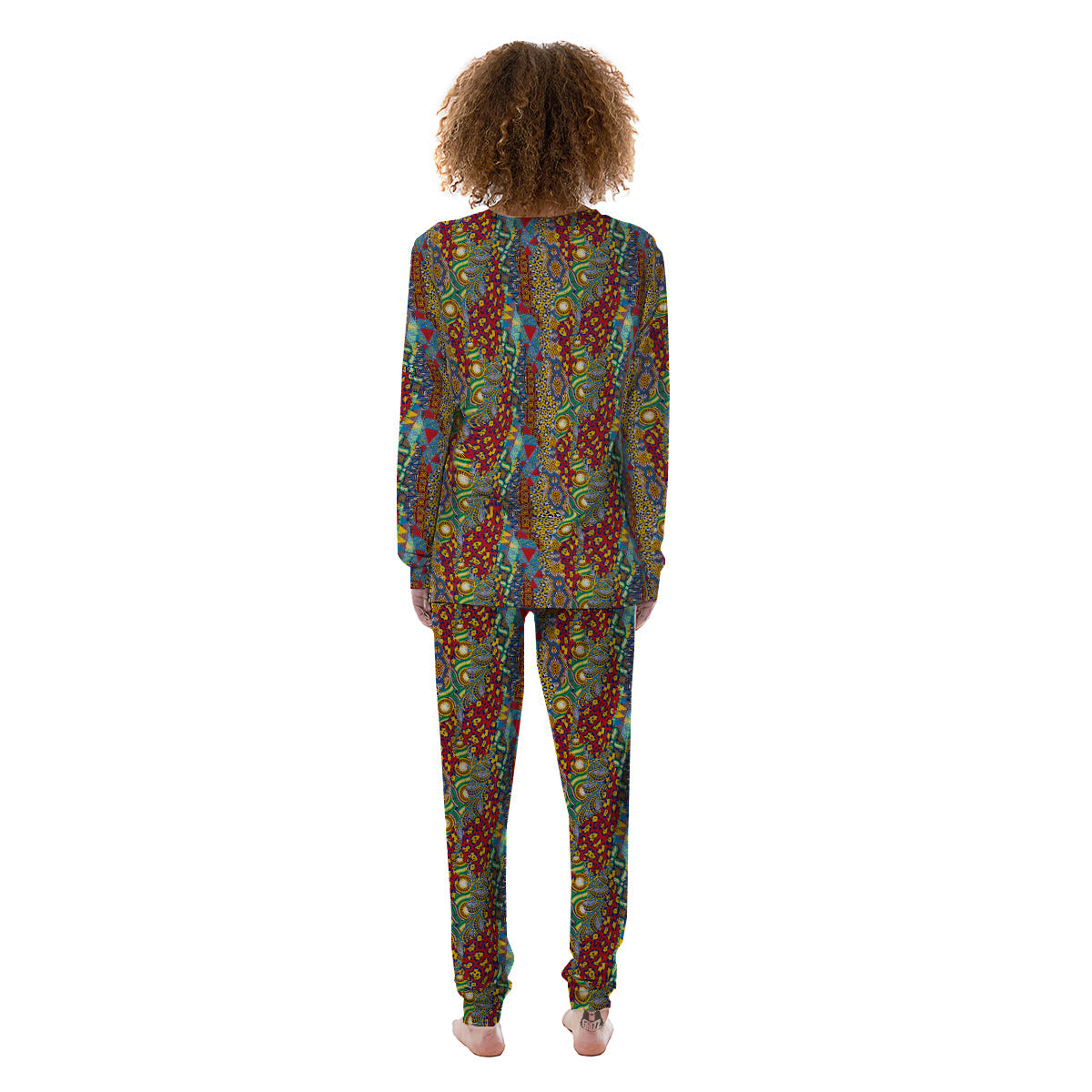 Traditional African Patchwork Animal Skins Print Pattern Women's Pajamas-grizzshop