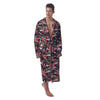 Traditional Japanese Print Pattern Men's Robe-grizzshop