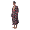 Traditional Japanese Print Pattern Men's Robe-grizzshop