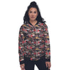 Traditional Japanese Print Pattern Women's Bomber Jacket-grizzshop