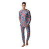 Traditional Khokhloma Red And Blue Print Pattern Men's Pajamas-grizzshop