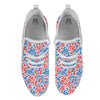 Traditional Khokhloma Red And Blue Print Pattern White Athletic Shoes-grizzshop