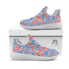 Traditional Khokhloma Red And Blue Print Pattern White Athletic Shoes-grizzshop