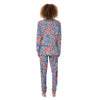 Traditional Khokhloma Red And Blue Print Pattern Women's Pajamas-grizzshop