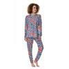 Traditional Khokhloma Red And Blue Print Pattern Women's Pajamas-grizzshop