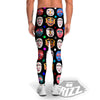 Traditional Korean Masks Print Pattern Men's Leggings-grizzshop