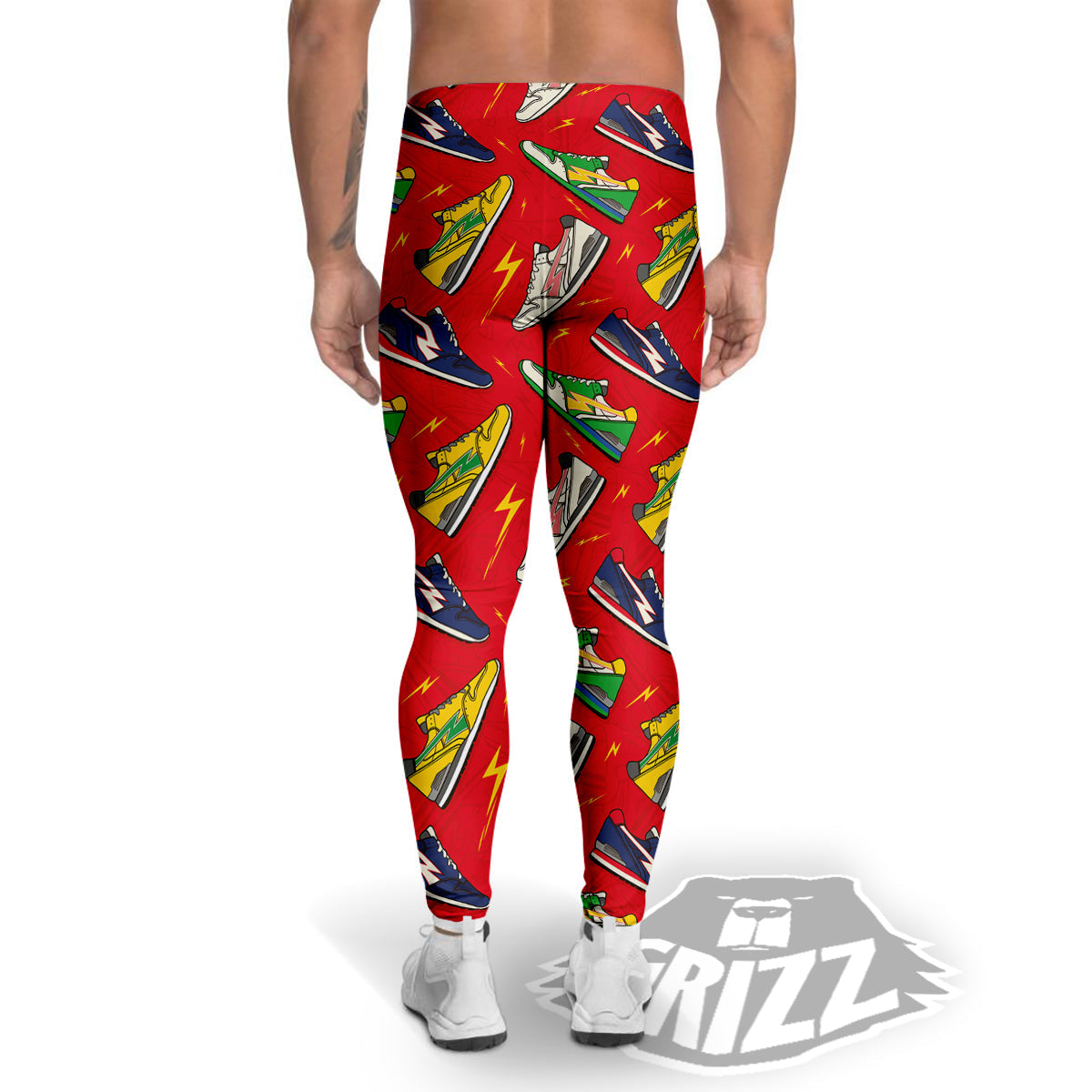 Trainer Sneakers Shoes Print Pattern Men's Leggings-grizzshop