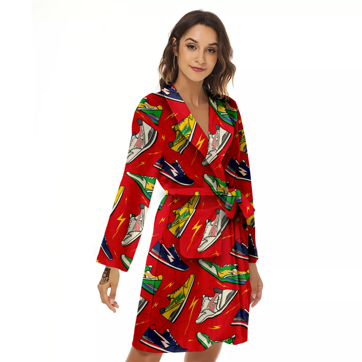Trainer Sneakers Shoes Print Pattern Women's Robe-grizzshop