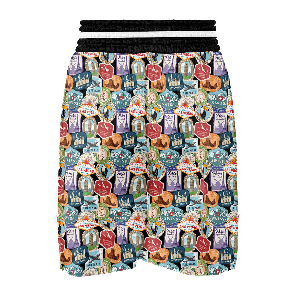 Travel Destinations Print Pattern Boxing Shorts-grizzshop