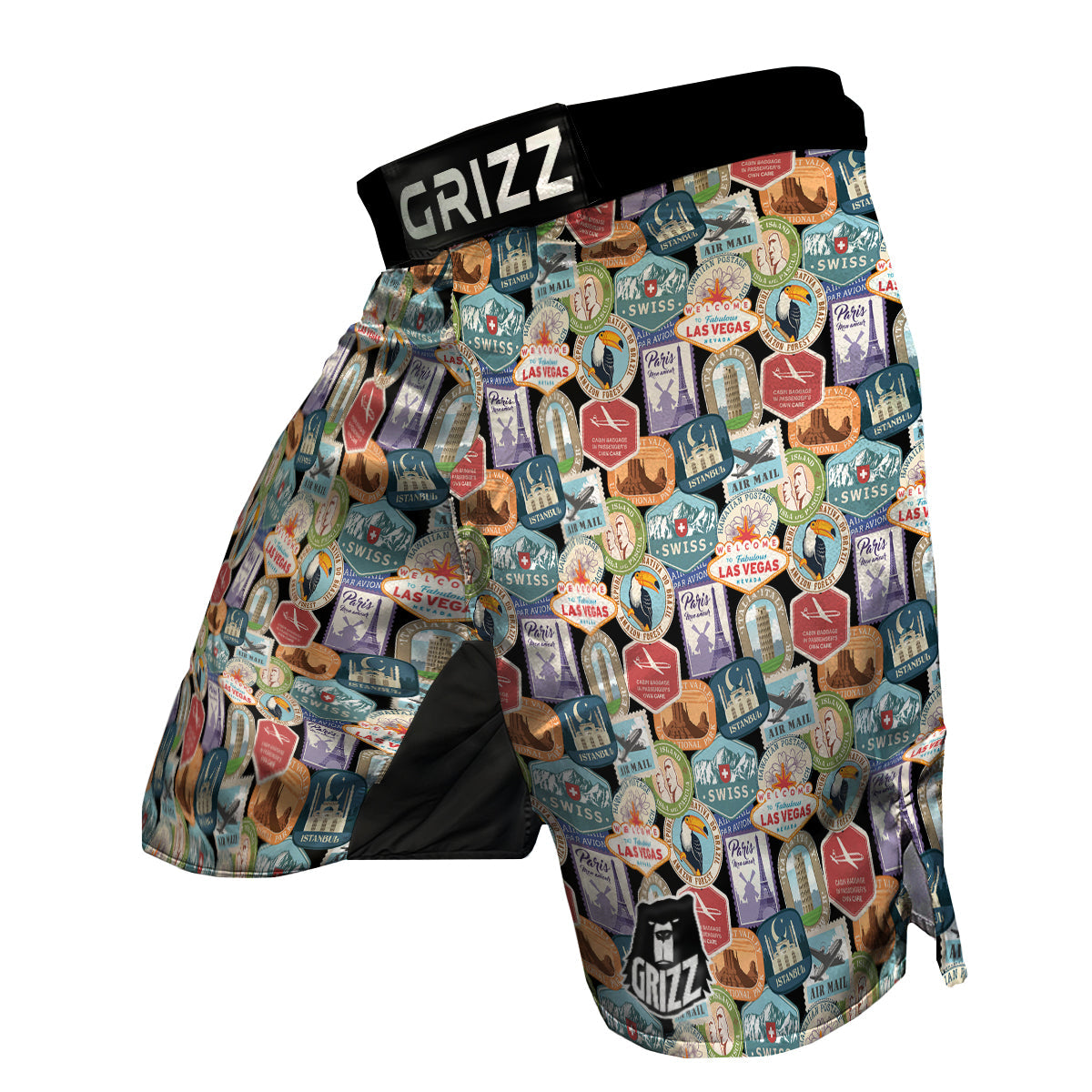 Travel Destinations Print Pattern MMA Shorts-grizzshop
