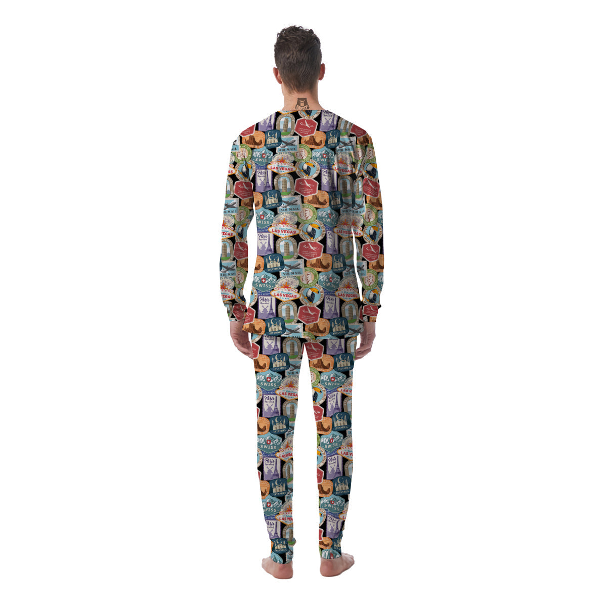 Travel Destinations Print Pattern Men's Pajamas-grizzshop