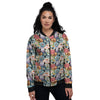 Travel Destinations Print Pattern Women's Bomber Jacket-grizzshop