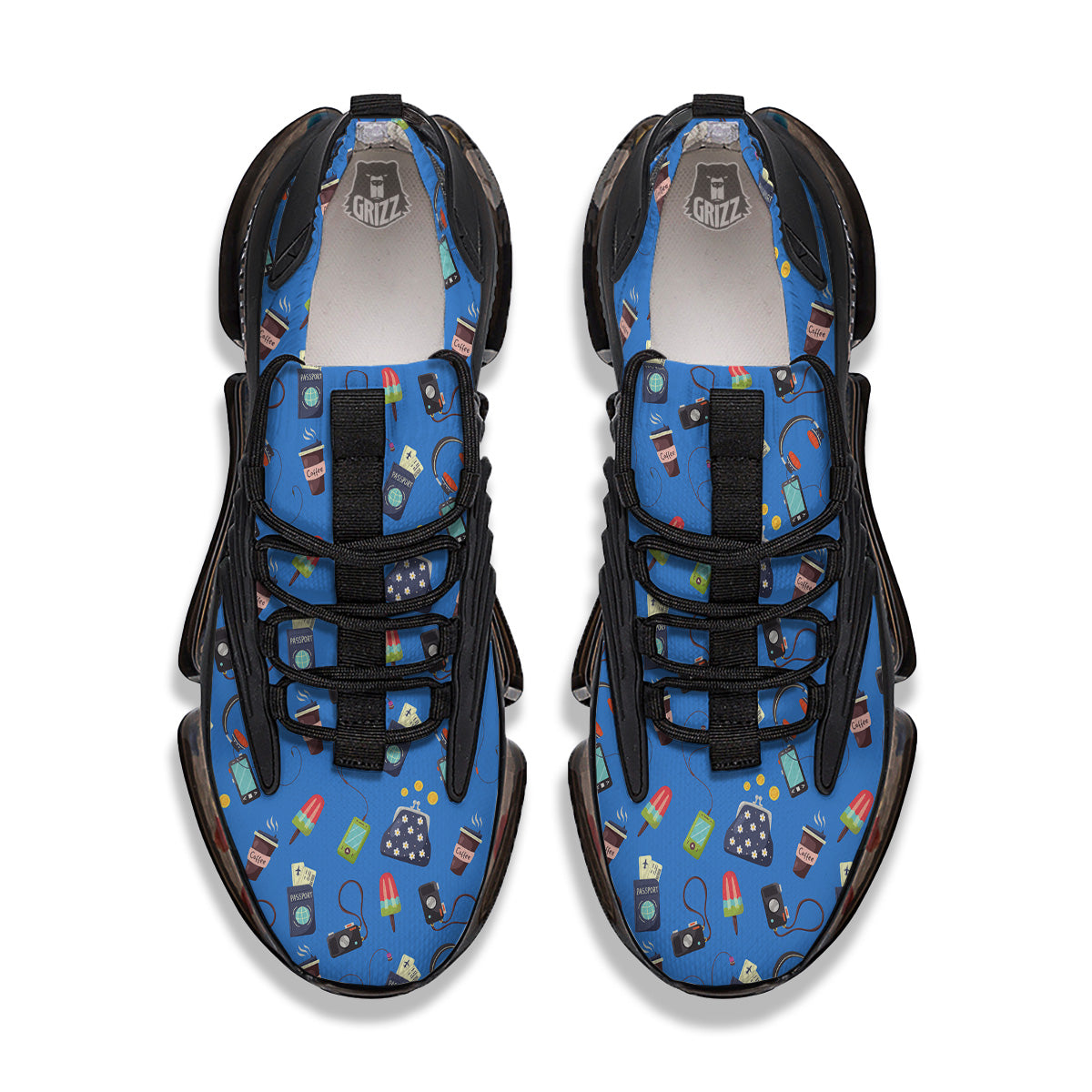 Travel Gear Vacation Print Pattern Black Gym Shoes-grizzshop
