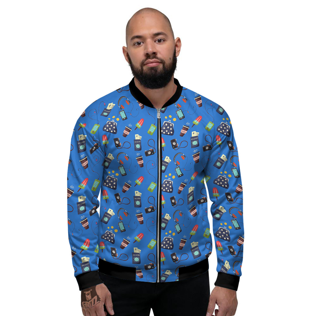Travel Gear Vacation Print Pattern Men's Bomber Jacket-grizzshop