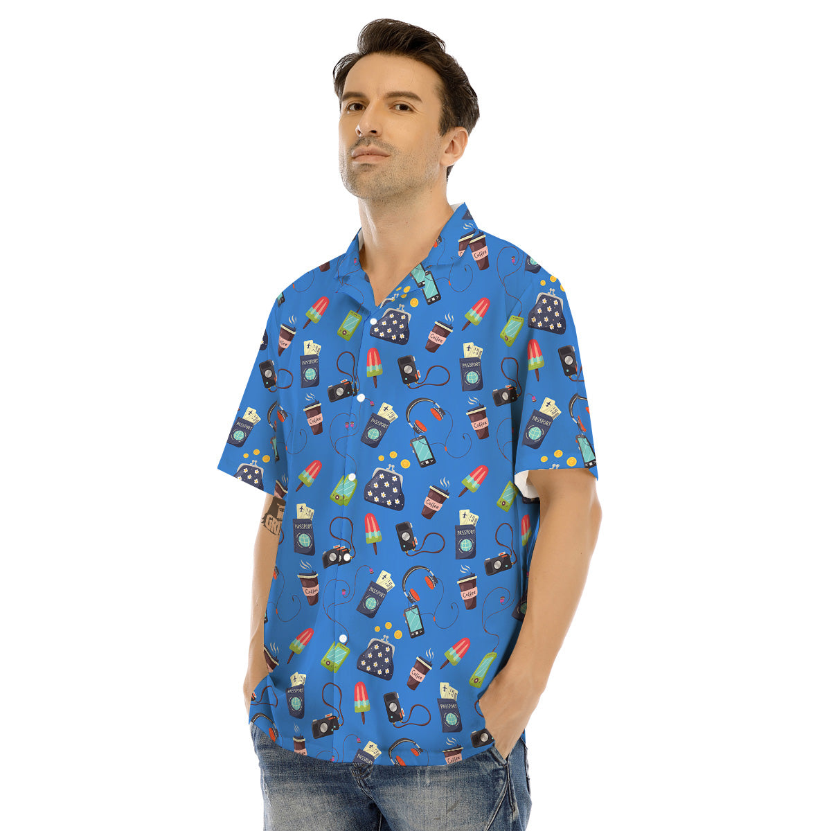 Travel Gear Vacation Print Pattern Men's Hawaiian Shirt-grizzshop