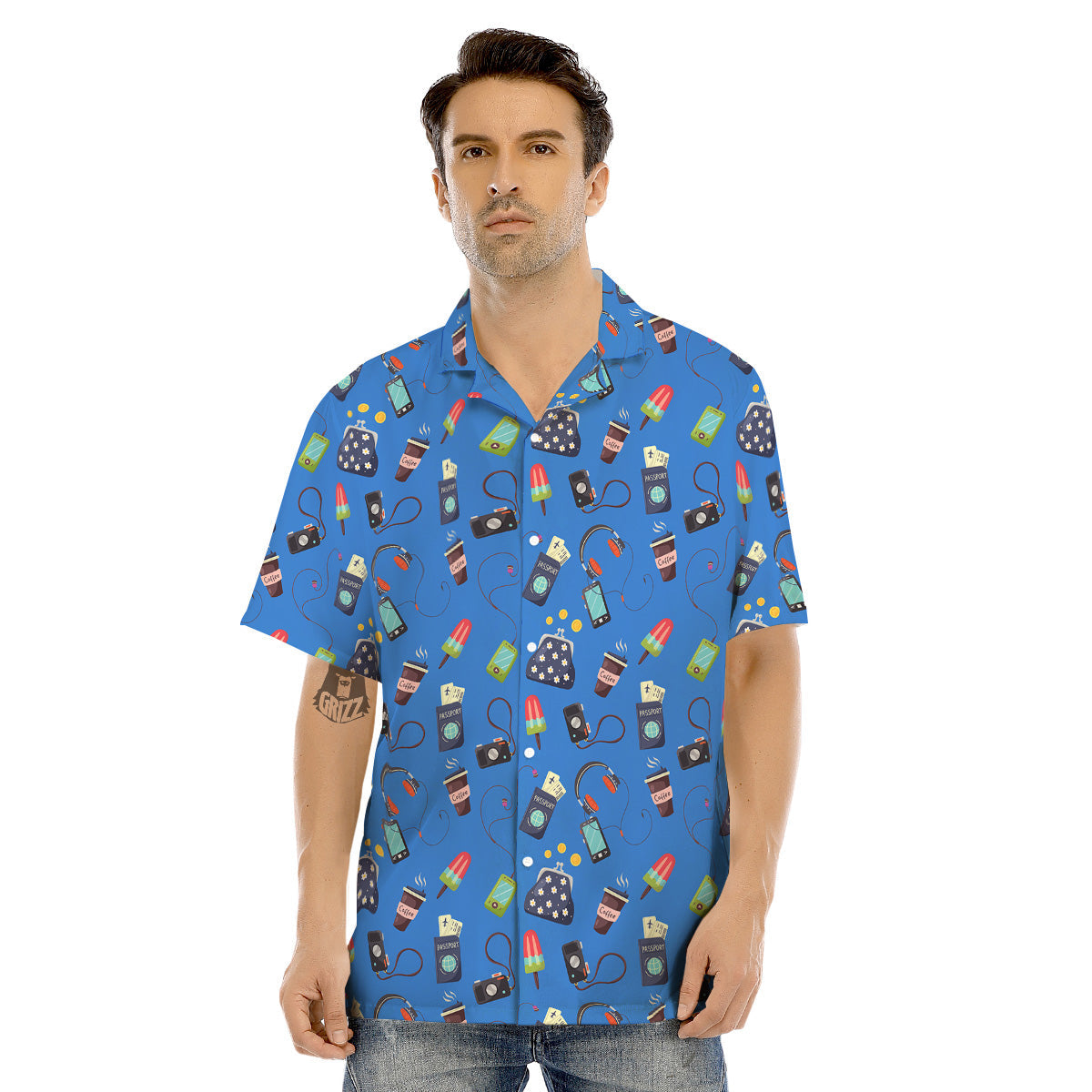 Travel Gear Vacation Print Pattern Men's Hawaiian Shirt-grizzshop