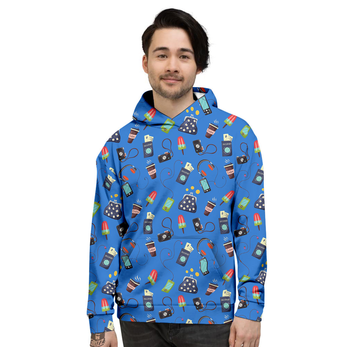 Travel Gear Vacation Print Pattern Men's Hoodie-grizzshop