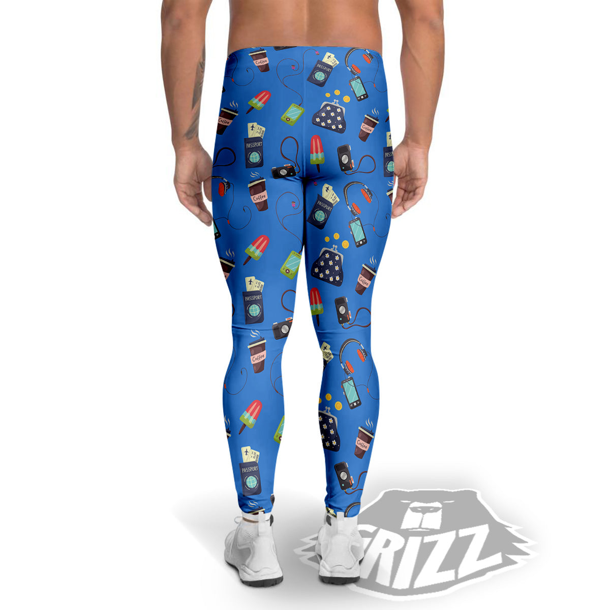 Travel Gear Vacation Print Pattern Men's Leggings-grizzshop