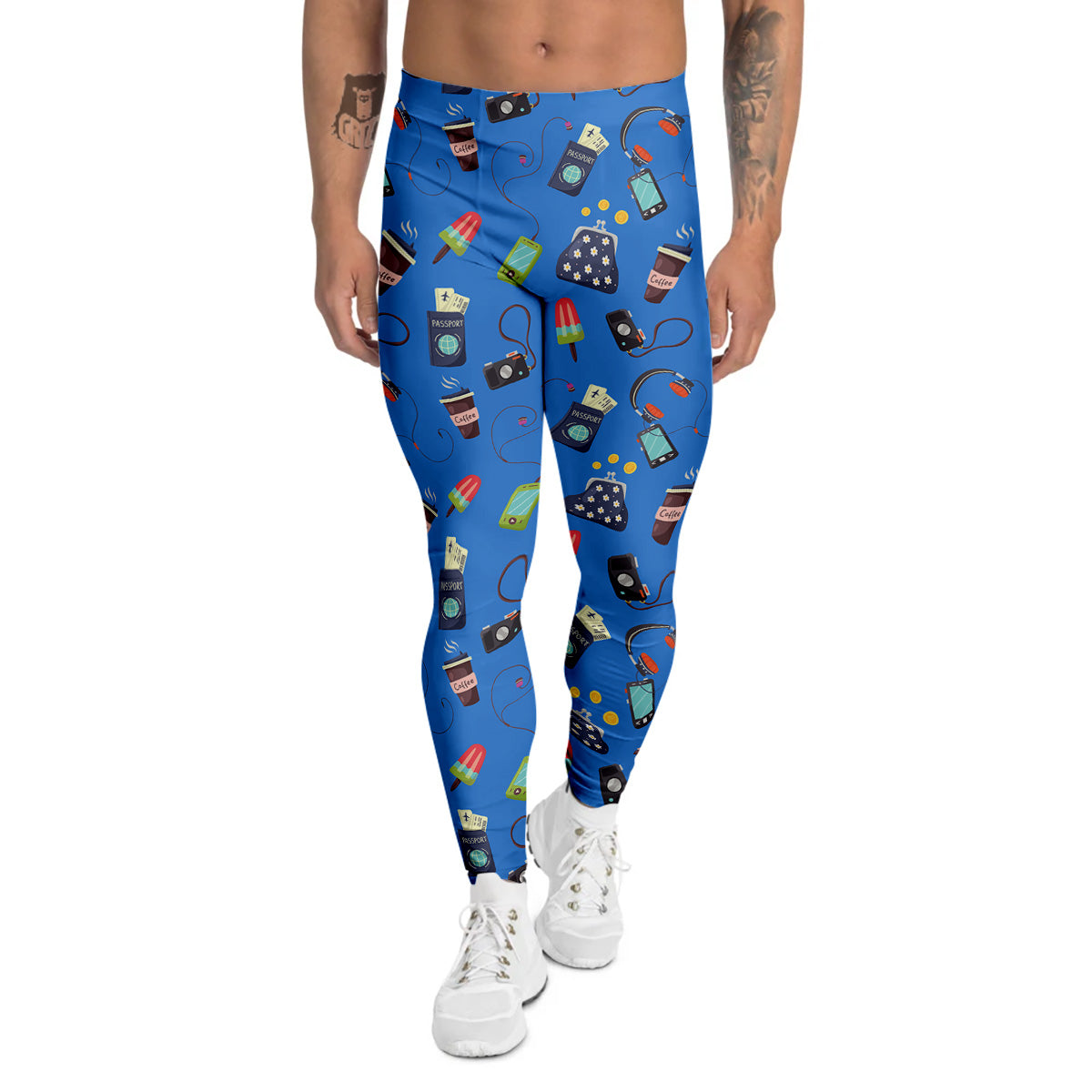 Travel Gear Vacation Print Pattern Men's Leggings-grizzshop