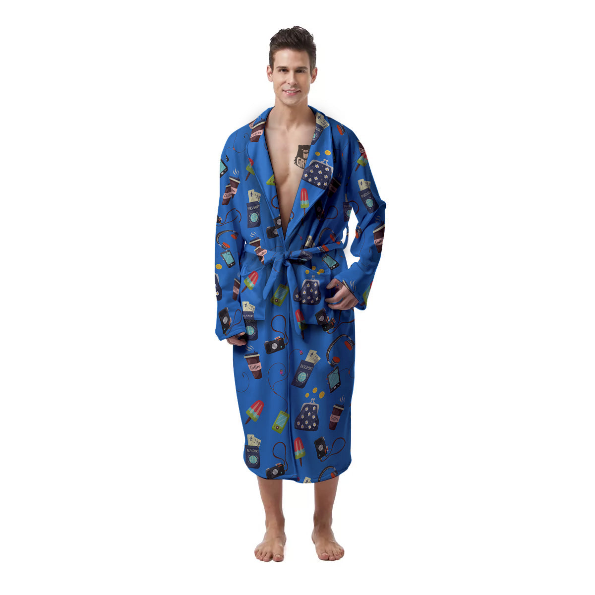 Travel Gear Vacation Print Pattern Men's Robe-grizzshop