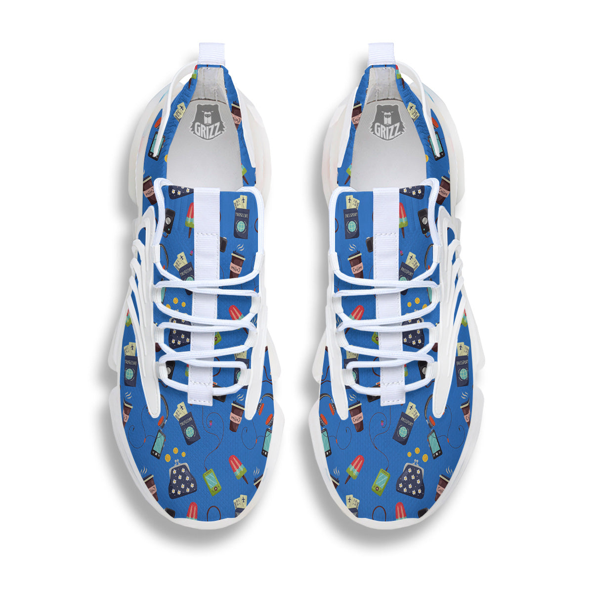 Travel Gear Vacation Print Pattern White Gym Shoes-grizzshop