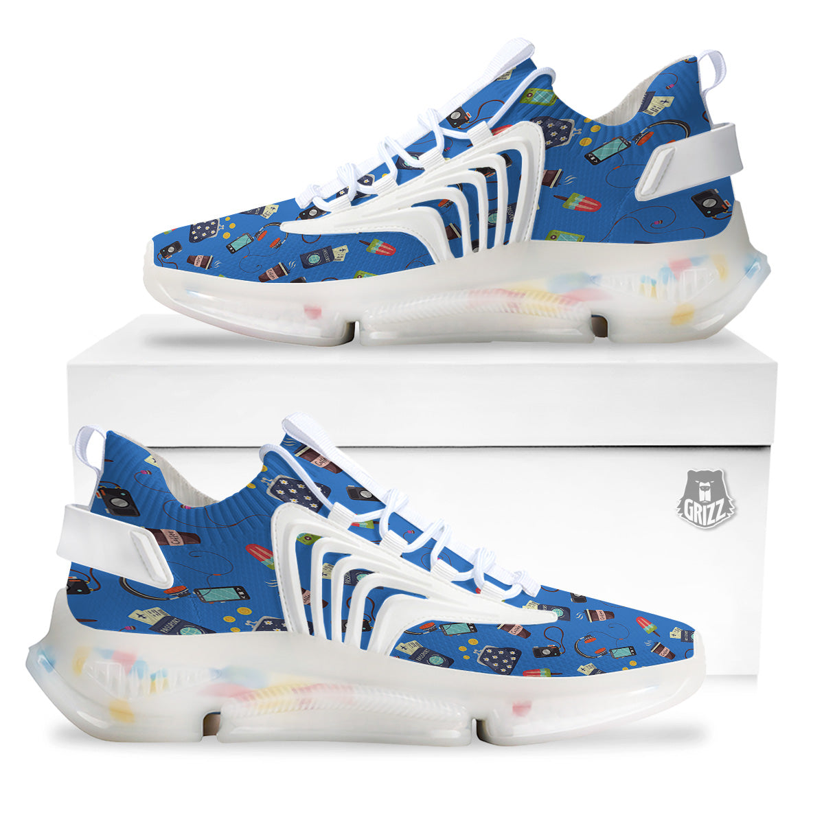 Travel Gear Vacation Print Pattern White Gym Shoes-grizzshop