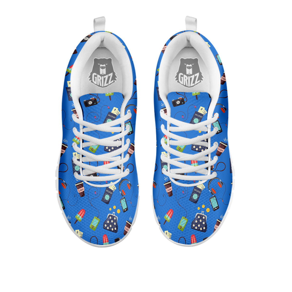 Travel Gear Vacation Print Pattern White Sneaker-grizzshop
