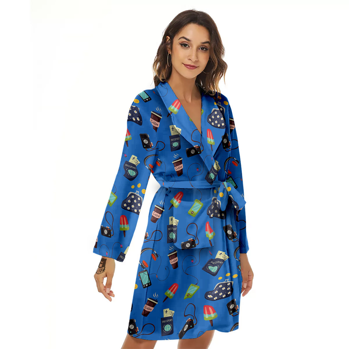 Travel Gear Vacation Print Pattern Women's Robe-grizzshop