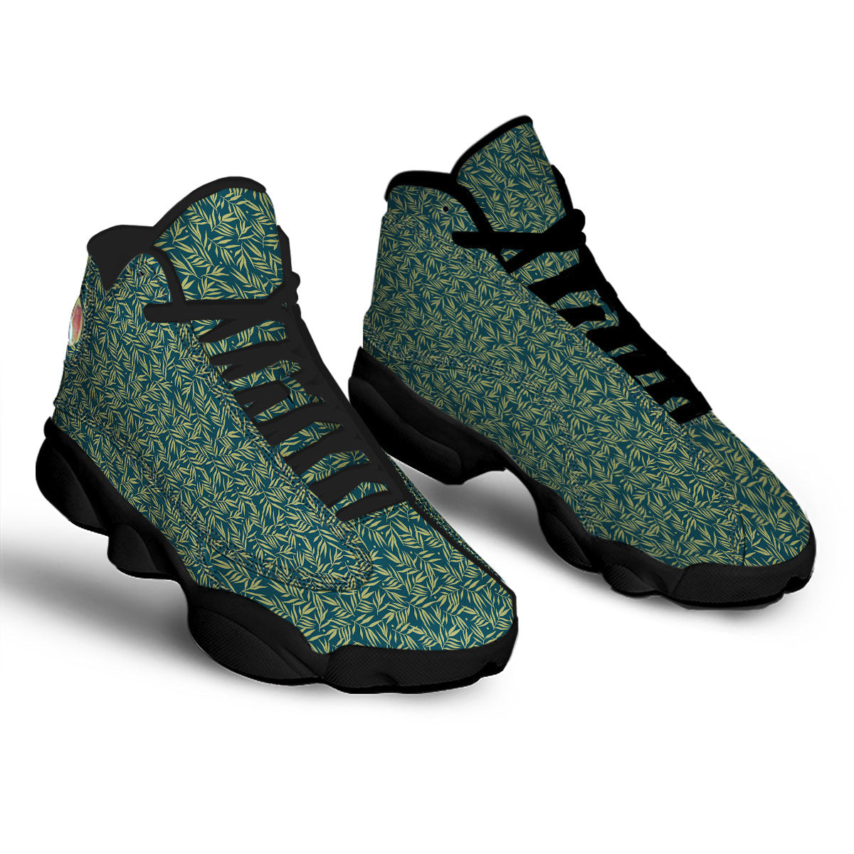 Tree Bamboo Green Print Pattern Black Basketball Shoes-grizzshop