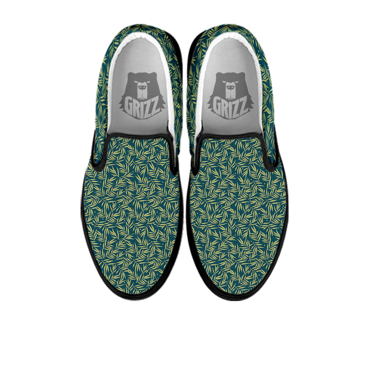 Tree Bamboo Green Print Pattern Black Slip On Shoes-grizzshop