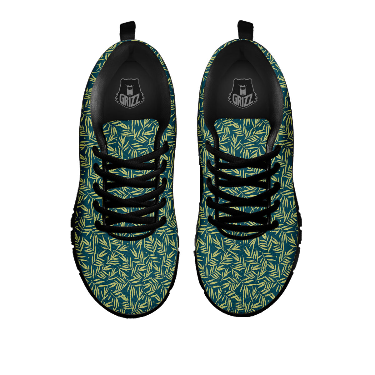 Tree Bamboo Green Print Pattern Black Sneaker-grizzshop