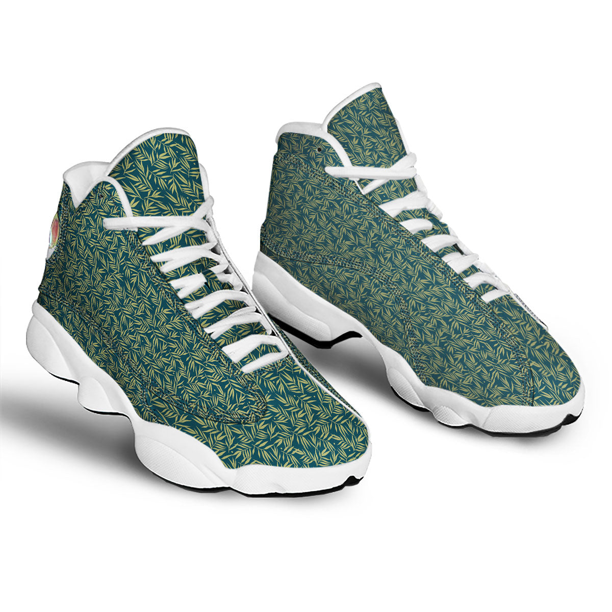 Tree Bamboo Green Print Pattern White Basketball Shoes-grizzshop