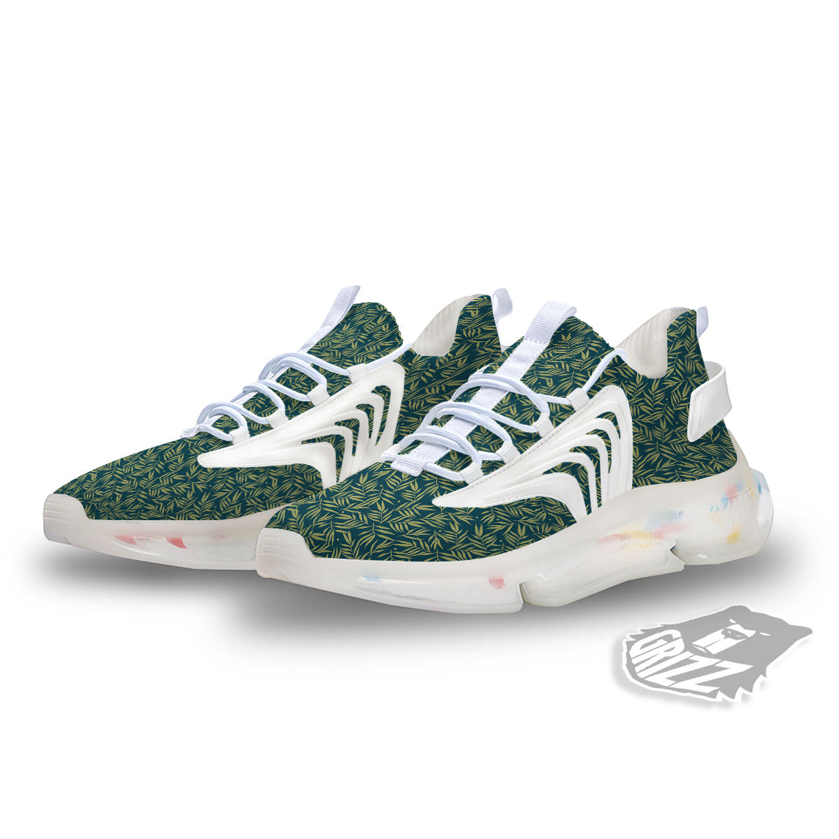 Tree Bamboo Green Print Pattern White Gym Shoes-grizzshop