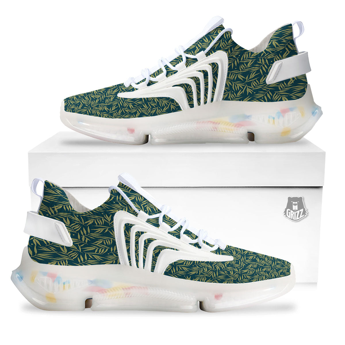 Tree Bamboo Green Print Pattern White Gym Shoes-grizzshop