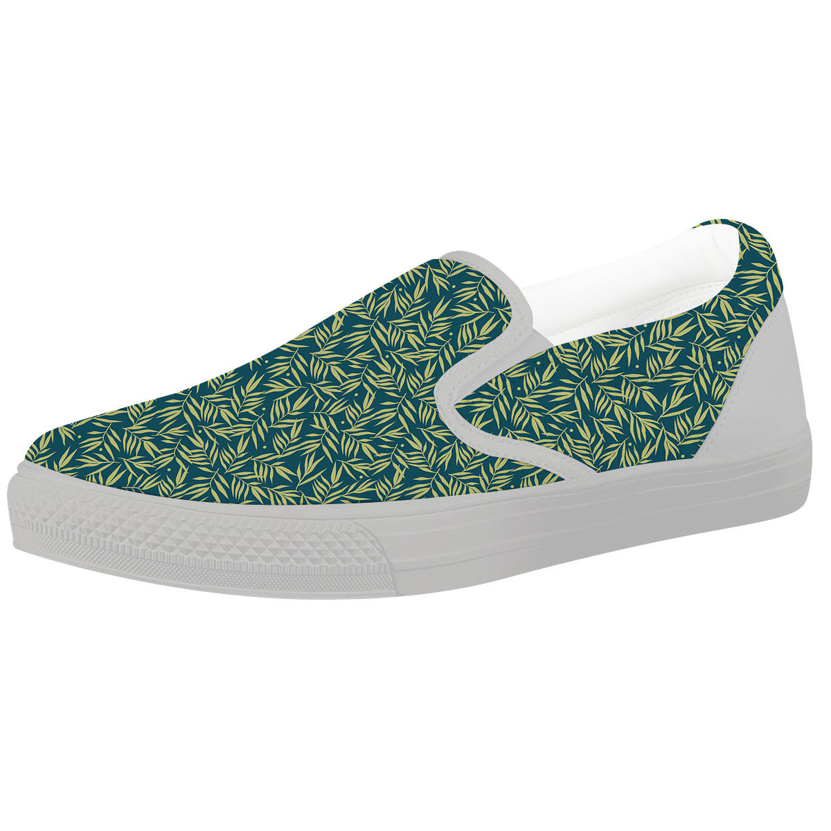 Tree Bamboo Green Print Pattern White Slip On Shoes-grizzshop
