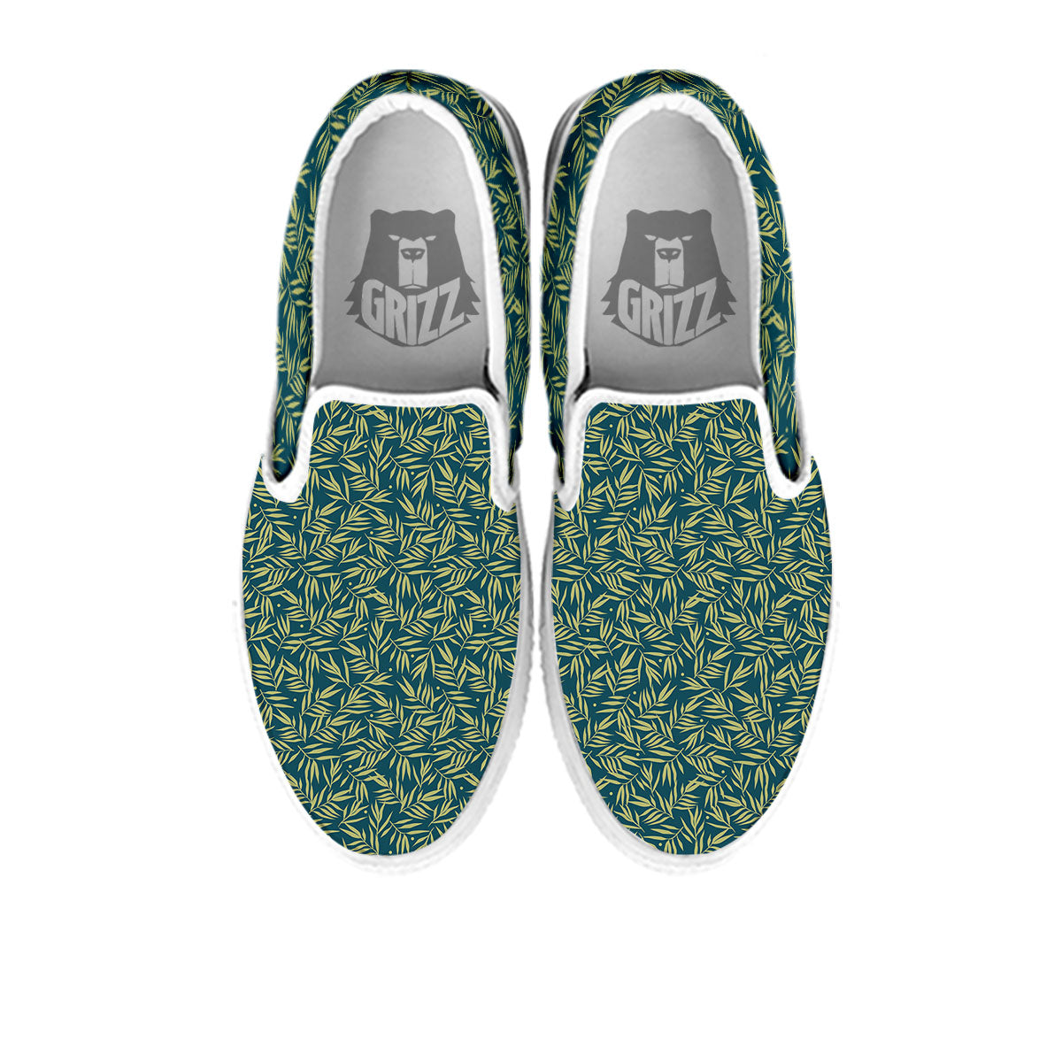 Tree Bamboo Green Print Pattern White Slip On Shoes-grizzshop