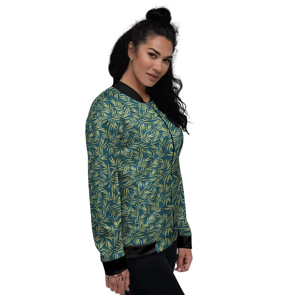 Tree Bamboo Green Print Pattern Women's Bomber Jacket-grizzshop